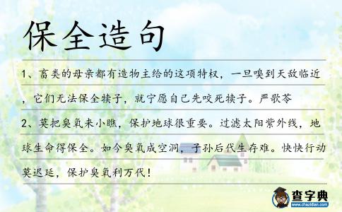 保全造句