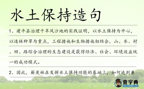 水土保持造句