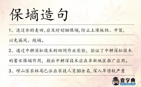 保墑造句