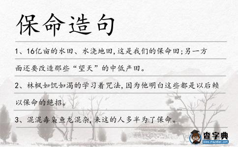 保命造句