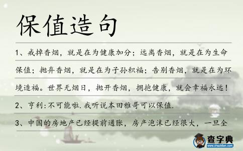 保值造句