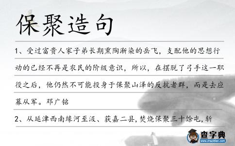 保聚造句