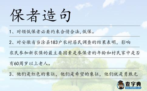 保者造句