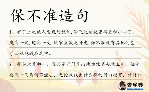 保不準造句
