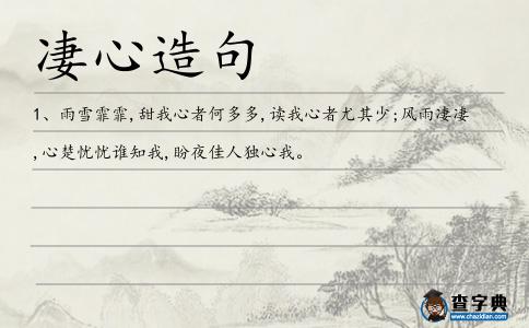 凄心造句