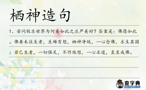 棲神造句