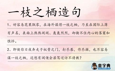 一枝之棲造句
