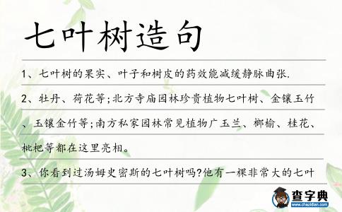 七葉樹造句