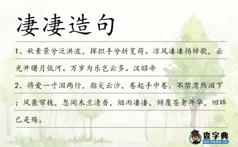 凄凄造句