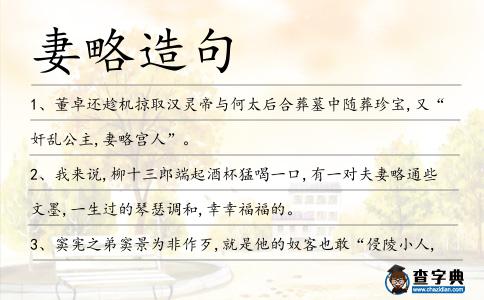 妻略造句