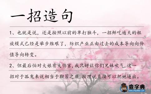 一招造句