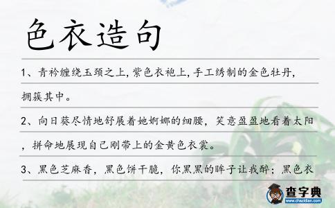 色衣造句