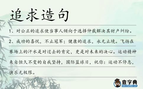 追求造句