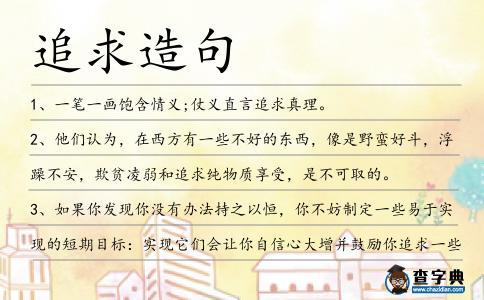 追求造句