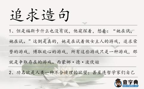 追求造句