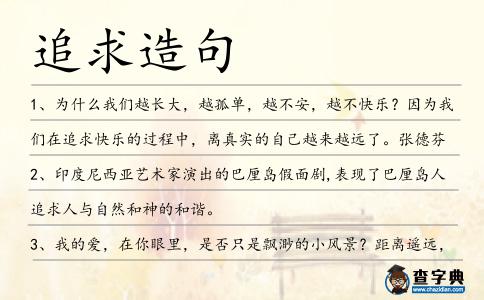 追求造句