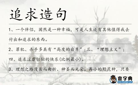 追求造句
