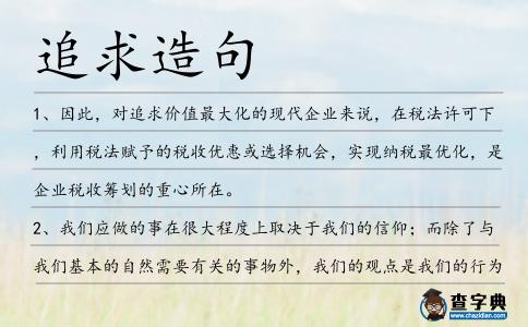 追求造句