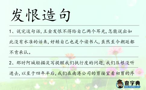發恨造句