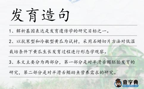 發育造句