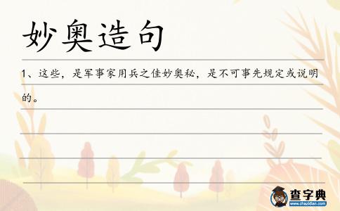妙奧造句