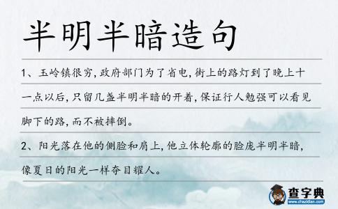半明半暗造句