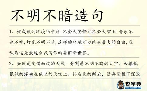 不明不暗造句