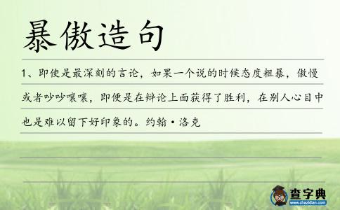 暴傲造句