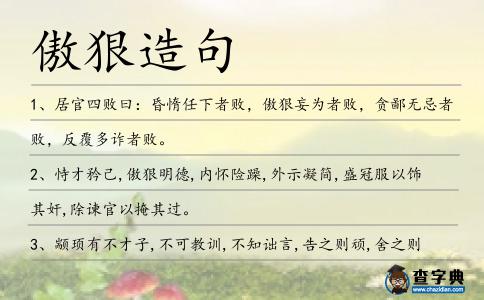 傲狠造句