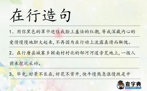 在行造句