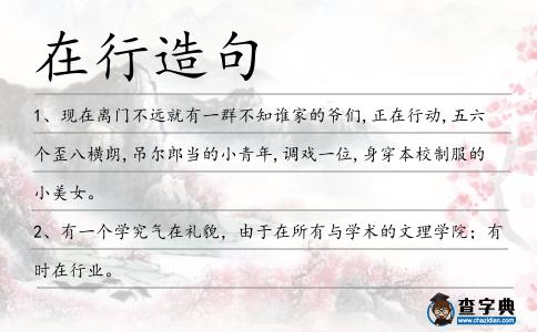 在行造句
