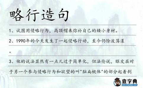 略行造句