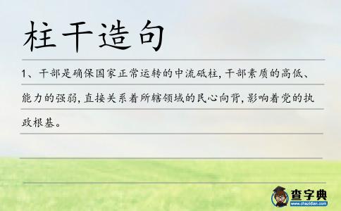 柱干造句