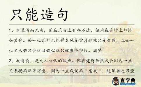 只能造句