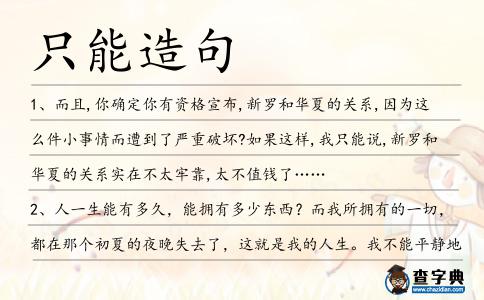 只能造句