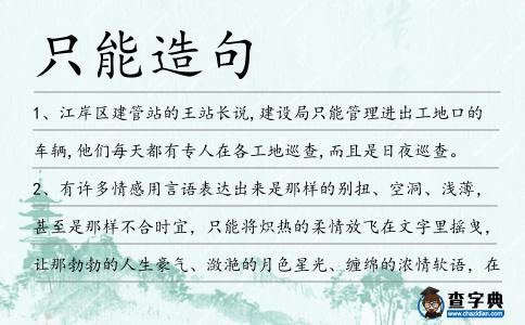 只能造句