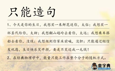 只能造句