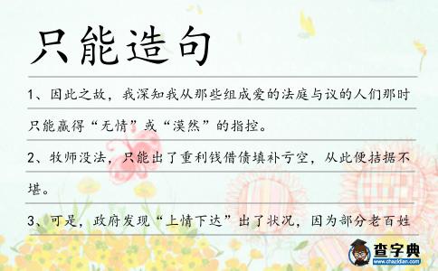 只能造句