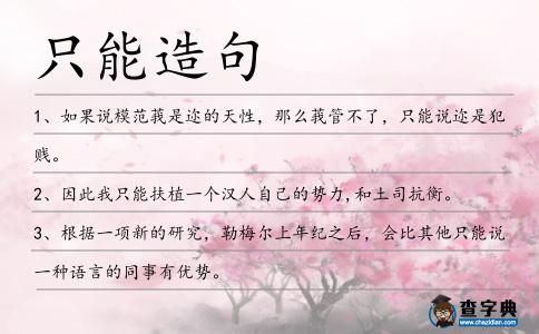 只能造句