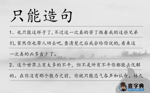 只能造句