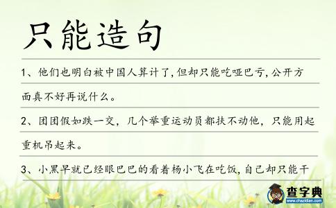 只能造句