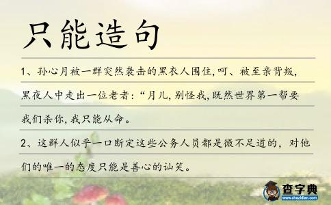 只能造句