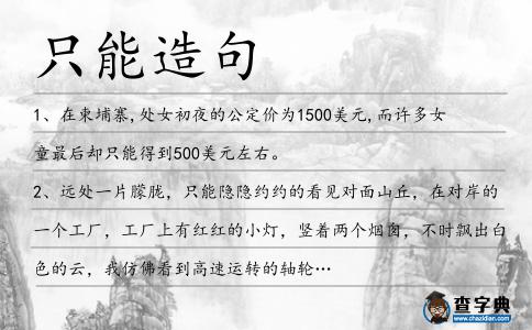 只能造句