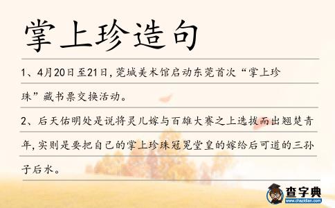 掌上珍造句