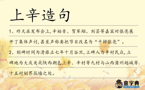 上辛造句