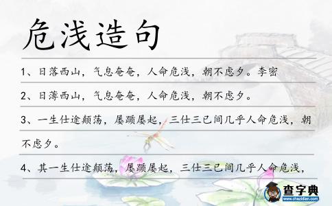 危淺造句