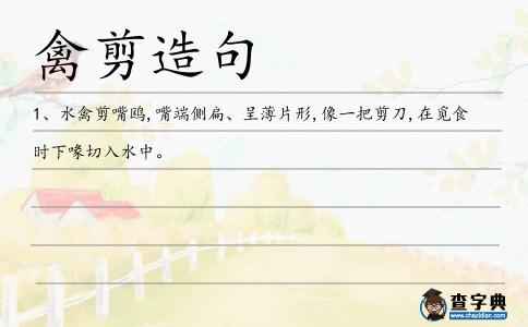 禽剪造句