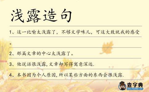 淺露造句