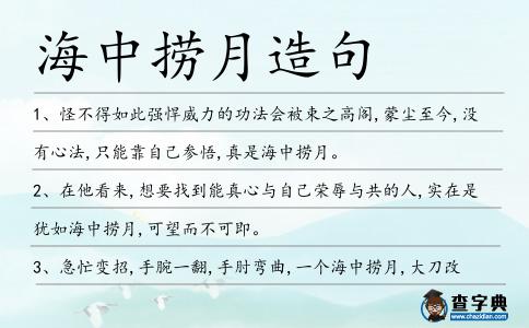 海中撈月造句