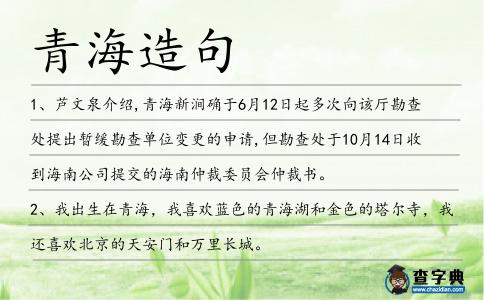 青海造句